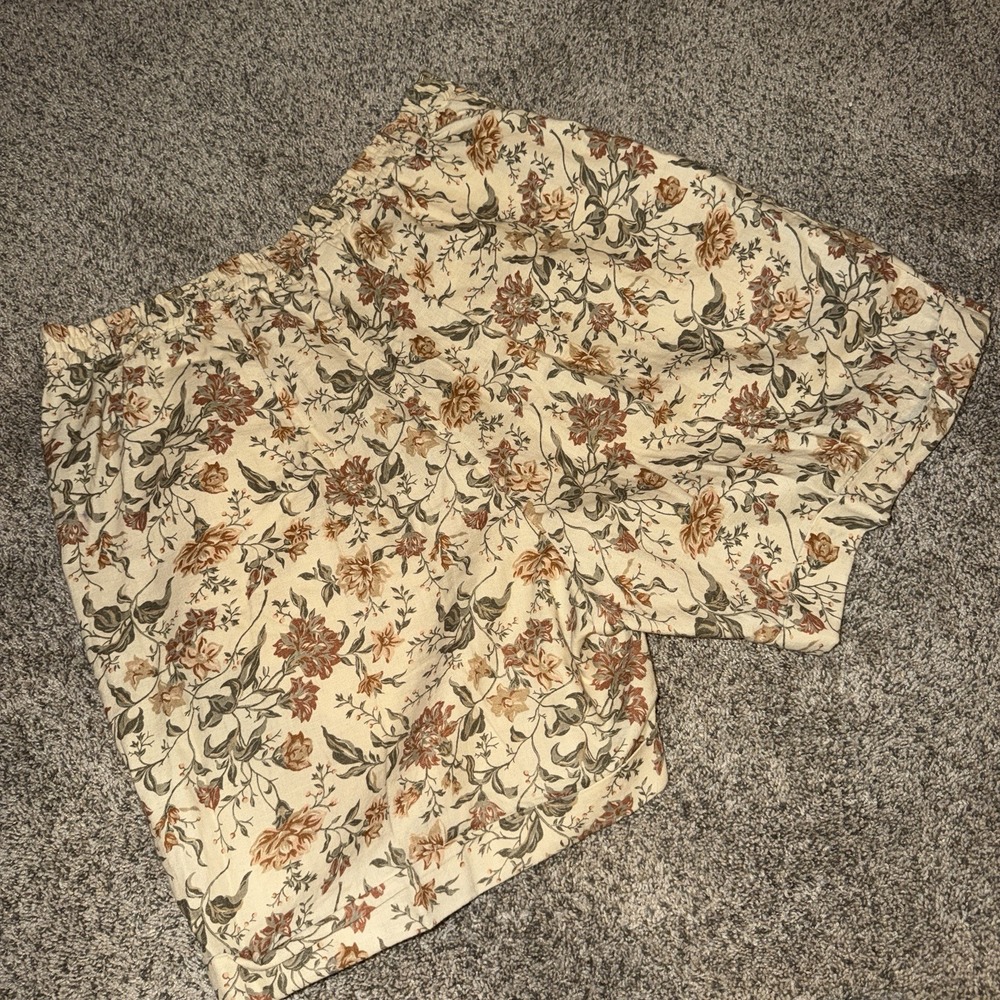 Vintage Raffaella 1X Linen Cotton Floral 2 Pc Set Vest Top Wide Leg Shorts - Picture 7 of 12
